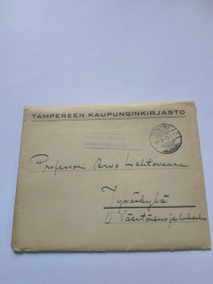 Sotasensuurin tarkastama 1940,postit kirjeessä,kts!