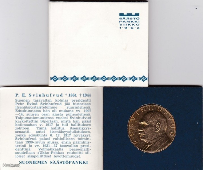 SÄÄSTÖPANKKI KOLIKKO 1962 - P. E. SVINHUFVUD