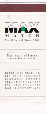 Helsinki, MAX Match, Markus Vikman, aski , aihio .   b436