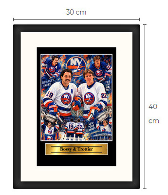 Uusi Bossy ja Trottier NHL art print Limited Edition
