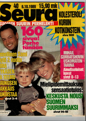 Seura n:o 40 1989 Tiina & Teemu & Sami. Tuulikki. Edvin.Kari
