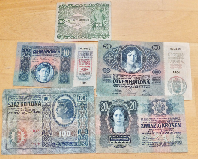 Itävalta Unkari 10 - 100 kr 1912-1922 AIka Hyvät