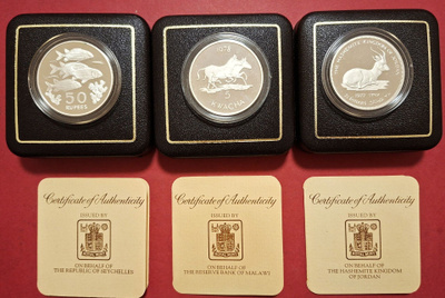 Conservation 3 x 28 g PROOF: Seychelles + Malawi + Jordan.