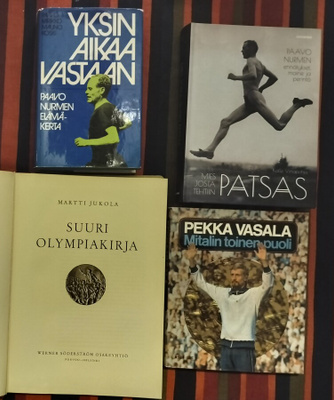 YLEISURHEILUKIRJOJA 4 kpl YHTEISPAKETTINA Paavo Nurmi Vasala