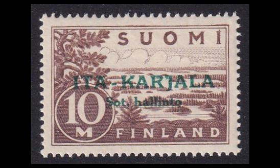 IK_14 ** Itä-Karjala 10mk vihreä lisäp (1941)