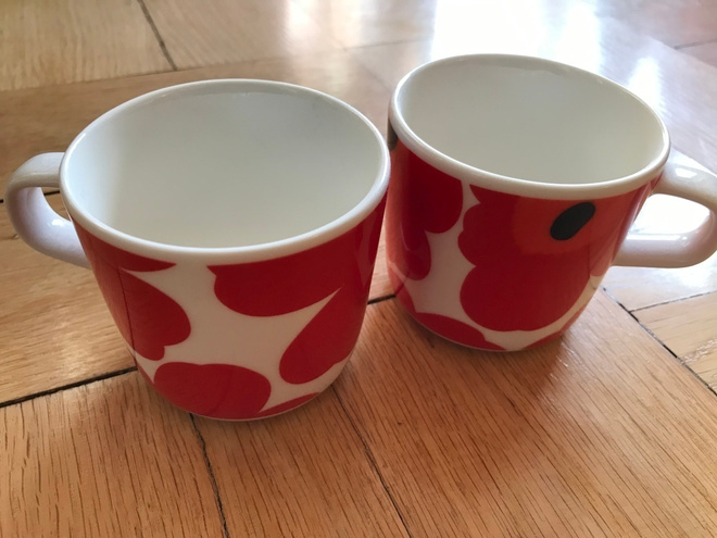 Marimekko, 2 kpl, Oiva Unikko kahvikupit