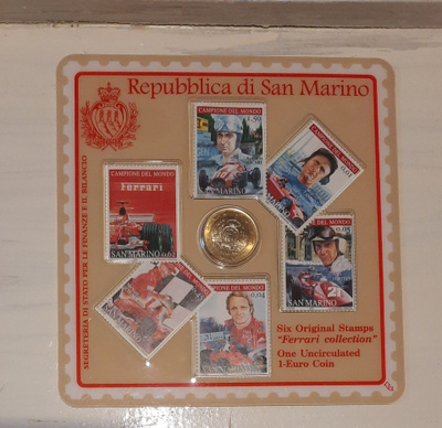 San Marino Ferrari postimerkit 6kpl+1€, 