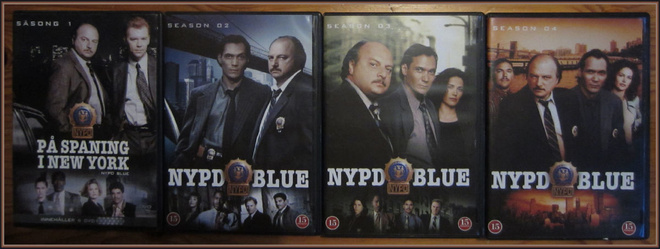NYPD BLUE kaudet 1-4 DVD boxit  (Kaikki suomennetut)