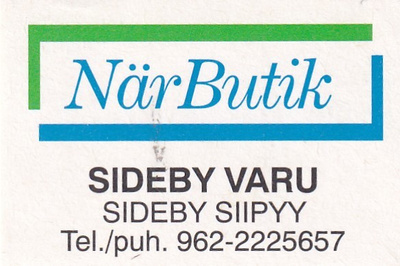 Sideby , Siipyy, När Butik     b591