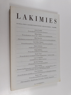 Lakimies 5-6/1996 : Suomalaisen lakimiesyhdistyksen aikak...