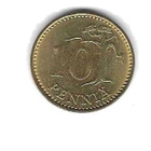 1971 10 PENNIÄ KOLIKKO KÄYTETTY - pikkukuva 1