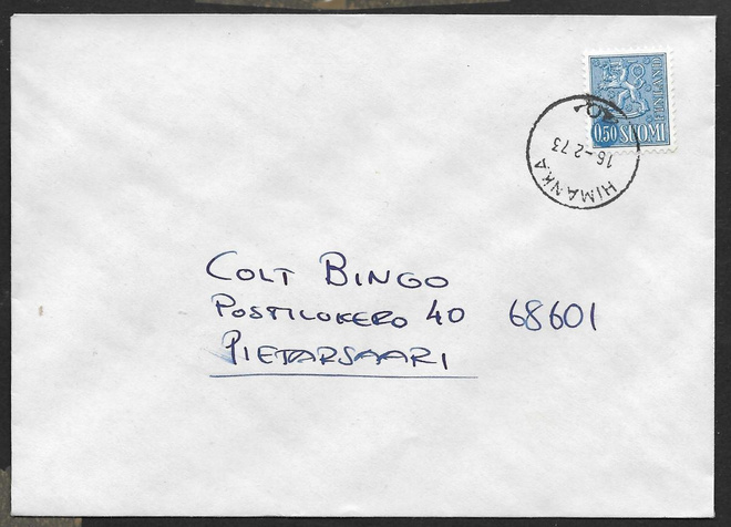 Postilähetys - Yl.m. 0,50 (LAPE 666) Himanka 15.2.73