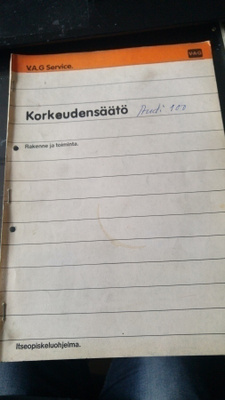 Audi 100, 200, V8. Korkeudensäätö.
