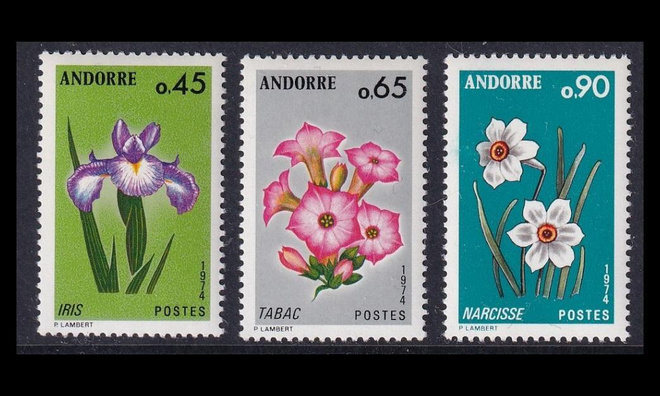 Andorra Fr 255-7 ** Kukkia (1974)