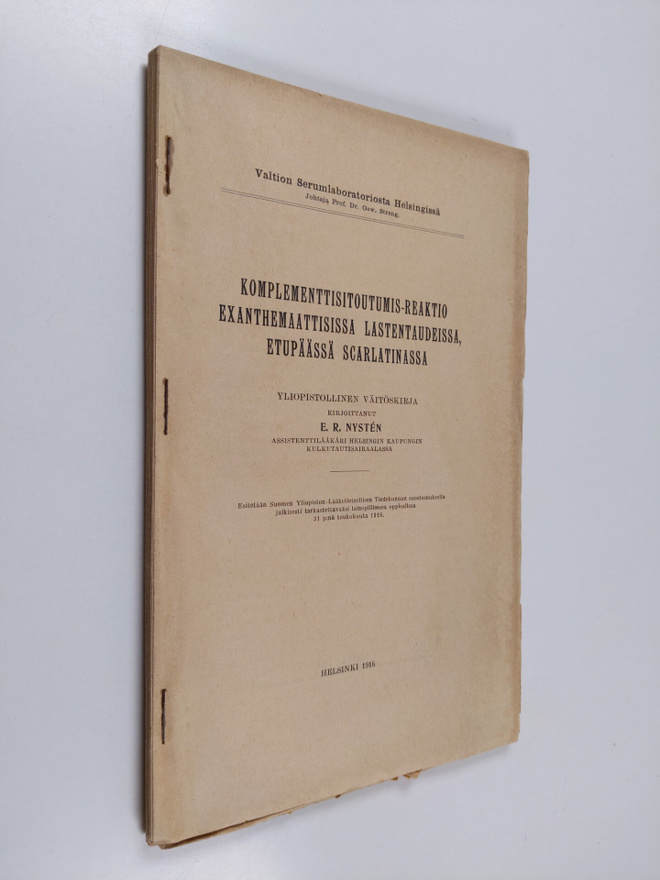 E. R. Nysten : Komplementtisitoutumis-reaktio exanthemaat...
