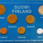 SUOMI 1 penni - 5 markkaa kolikot UNC 1976 alkup. pakkaus - pikkukuva 2