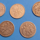 Suomalaiset hopeiset 25 penniset 1800- ja 1900 luvulta 10kpl - pikkukuva 2