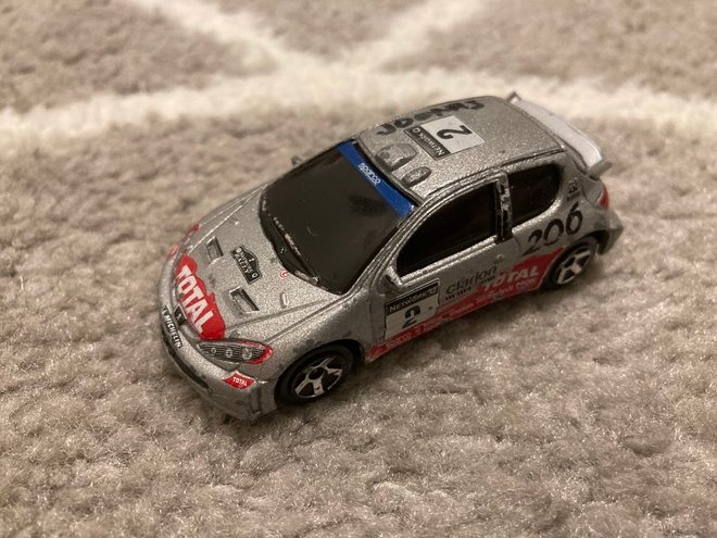 Peugeot 206 WRC Majorette pikkuauto 1/64
