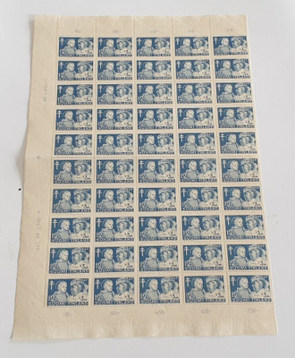 postimerkki puoliarkki 1947 TUB 12+3mk  Lape 100e