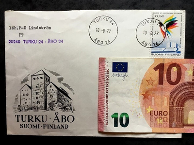 Turku Åbo Suomi Finland Kirjekuori v. 1977