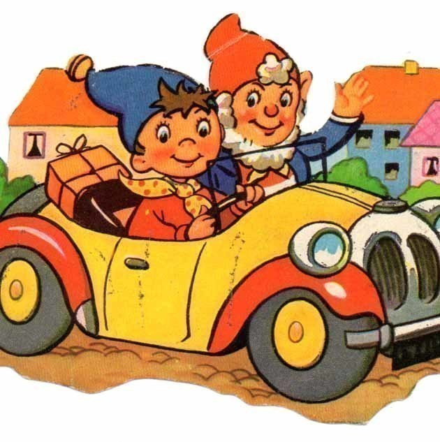 MLP 1434 / Iloiset tonttupojat autossa. 1970-l. HARVINAINEN!