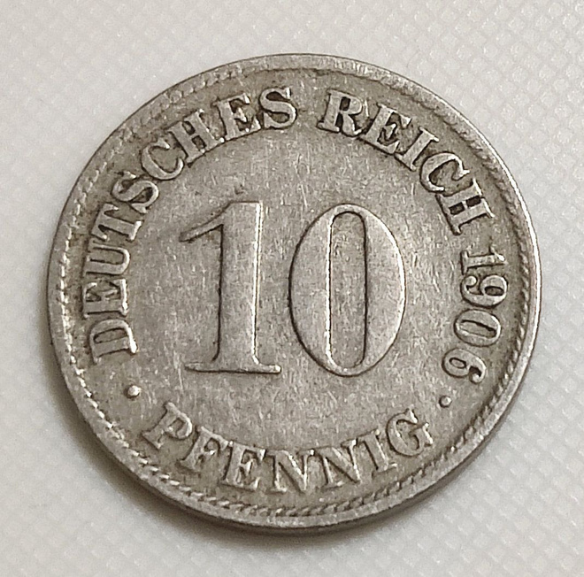Saksa 10 Pfennig 1906D