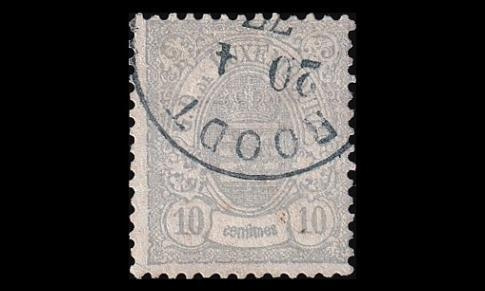 Luxemburg 31a o Vaakuna 10 C (13) harmaa (1875)