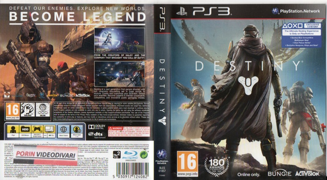 Destiny	(28 561)	k		PS3					online only,defeat our enemies,e