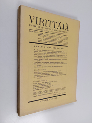 Virittäjä 1/1943 : kotikielen seuran aikakauslehti