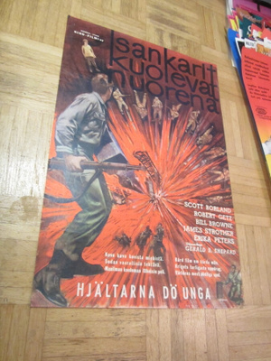 VANHA ORIG ELOKUVAJULISTE SANKARIT KUOLEVAT NUORENA
