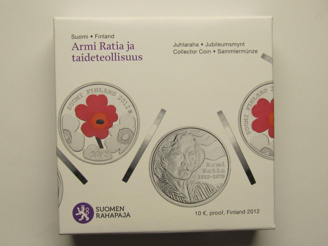 Suomi 2012 10€ Armi Ratia - Proof - hopeaa -