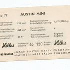 Purkkakuva Hellas n:o 77 AUSTIN MINI Purukumikuva - pikkukuva 2