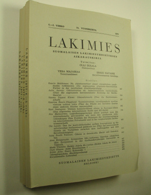 Olli (toim.) Ikkala : Lakimies, 75. vuosikerta (1977), nu...