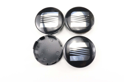 Seat vannekeskiöt – Musta-Kromi – 60mm (4kpl sar