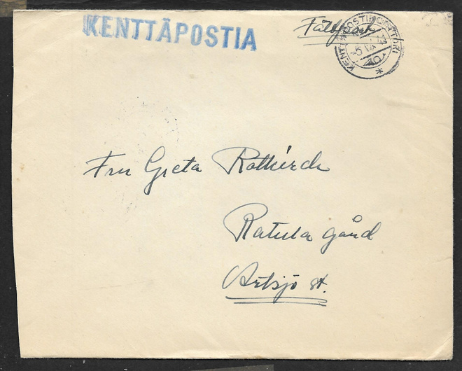 Kenttäposti - Kenttäpostia KPK 7 5.9.41