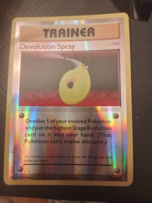 Devolution Spray 76/108 Reverse Holo Pokemon Evolutions card