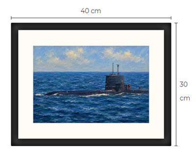 Uusi Sukellusvene art print kehystetty 30 cm x 40 cm