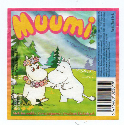 MUUMI Etiketti Matsämansikka , Virvoitusjuoma.