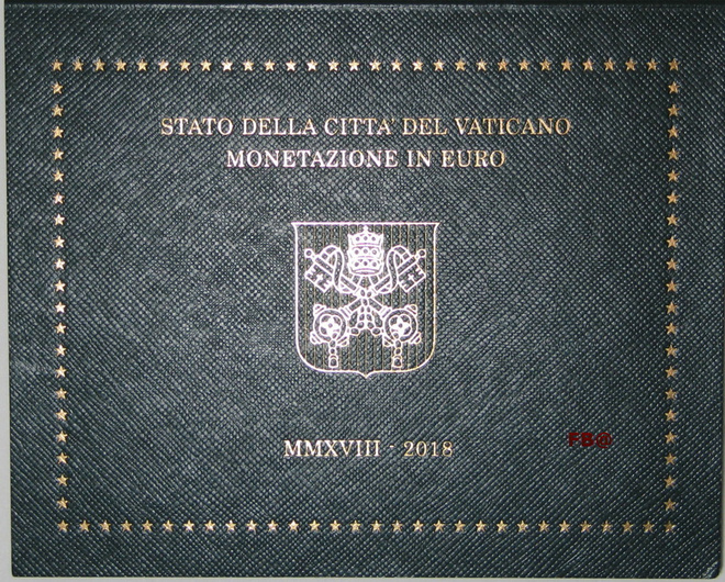 2018 VATIKAANI 1c - 2 euro kansiossa BU laatu