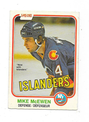 1981-82 OPC #215 Mike McEwen , New York Islanders