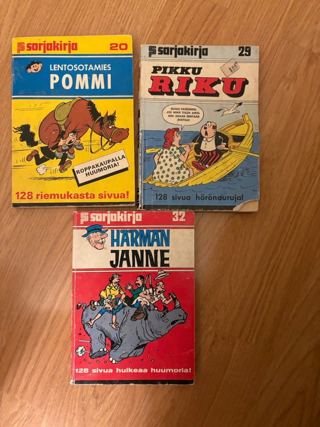 Lentosotamies Pommi, Pikku Riku Härmän Janne. Sarjakirjat