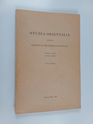 Jussi Aro : Studia orientalia edidit societas orientalis ...