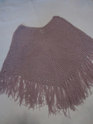 Poncho / Hartiahuivi vaaleanlila, chenilleä