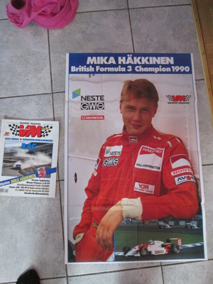 MIKA HÄKKINEN british formula 3 champion 1990 VM juliste !!!