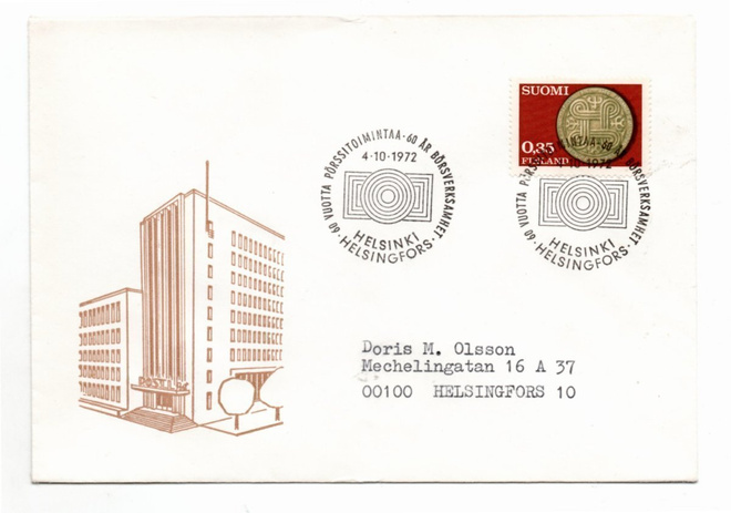 Helsinki: 60 v pörssitoimintaa  (erikoisleima  4.10.1972)