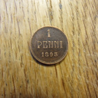 1 Penni 1893 mahd. kl 6 lisämetallia - pikkukuva 1