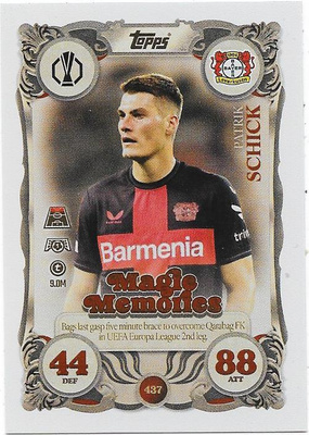 2025-26 Topps Match Attax Football CHL #437 Patrick Schick