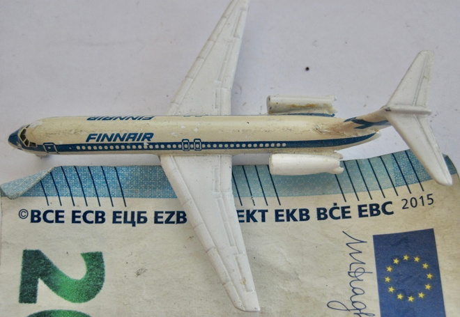 VANHA PIenoismalli Schabak 924 Lentokone Finnair Metalli