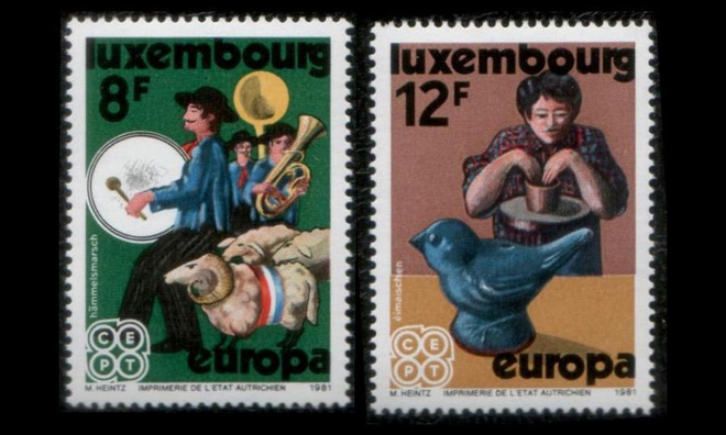 Luxemburg 1031-2 ** Europa kansanperinteet (1981)