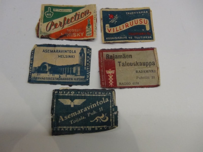 WHISKY, ASEMARAVINTOLAT, RAJAMÄKI, ym..TULITIKKUETIKETIT